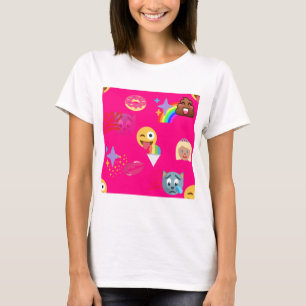 roze emoji t-shirt