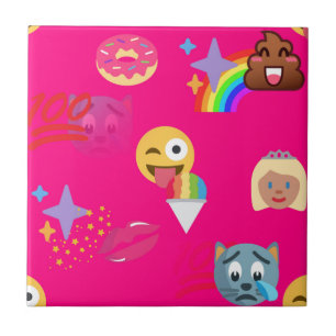 roze emoji tegeltje