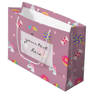 roze emoji unicorns snoepjes bloemen lollipops groot cadeauzakje
