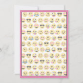Roze Emoji Verjaardag Uitnodiging (Achterkant)