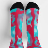 Roze en Aqua Blue Crazy Sokken Art (Top)