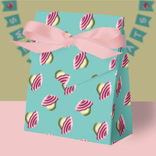 Roze en aqua cupcakes patroon bedankdoosjes