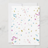 Roze en Aqua Glitter Confetti Invitation (Achterkant)