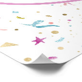 Roze en Aqua Glitter Confetti Poster (Hoek)