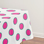 Roze en aqua groene cirkelpunttablet tafelkleed (Voorbeeld)