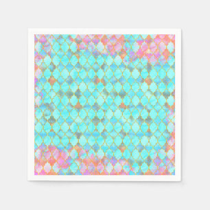 Roze en Aqua Maroccan patroon Servetten