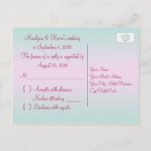 Roze en Aqua R.S.V.P. Briefkaart (Achterkant)