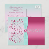 Roze en Aqua R.S.V.P. Briefkaart (Voorkant / Achterkant)
