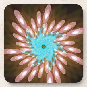 Roze en Babyblauw zwemmen uit de hand Bier Onderzetter