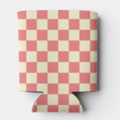 Roze en beige checkboard blikjeskoeler (Achterkant)
