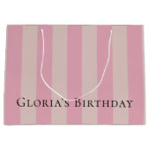 Roze en beige Elegant Gift Bag Groot Cadeauzakje (Voorkant)