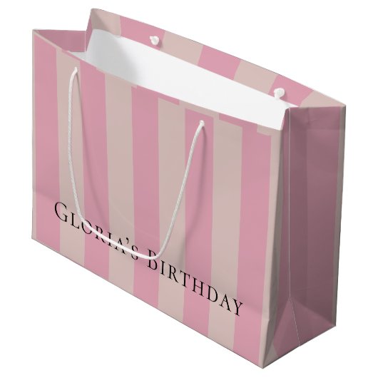 Roze en beige Elegant Gift Bag Groot Cadeauzakje (Voorkant Gekanteld)