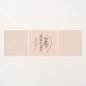 Roze en beige monogram Beste mam ooit op persoonli Yogamat (Voorkant (horizontaal))