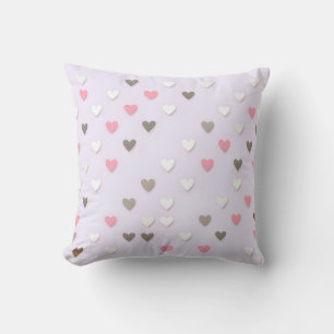 Roze en Beige Pastel Hart Kussenhoes Kussen