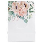 Roze en beige waterverf bloem bruidsdouche medium cadeauzakje (Achterkant)