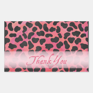 Roze en Black Dalmatian Pattern Hartelijk dank Rechthoekige Sticker
