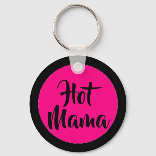 Roze en Black Hot Mama Sleutelhanger (Voorkant)