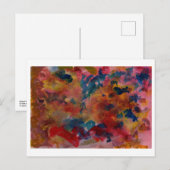 Roze en blauw abstract briefkaart (Voorkant / Achterkant)