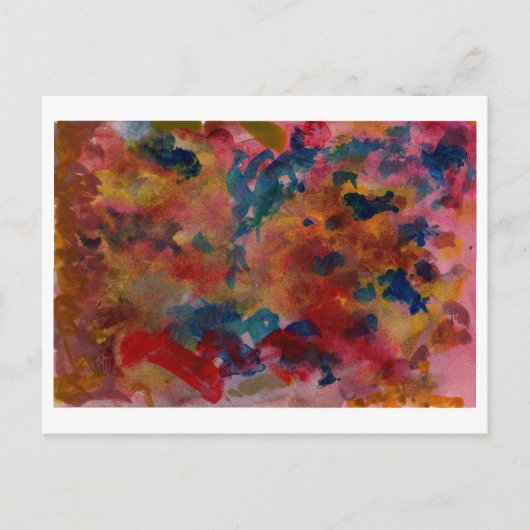 Roze en blauw abstract briefkaart (Voorkant)