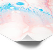 Roze en Blauw Abstract Schilderen Foto Afdruk (Hoek)