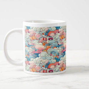 Roze en Blauw Abstracte Clouds Specialty Mok