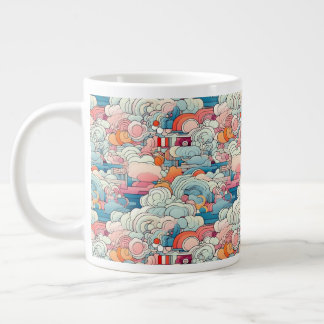 Roze en Blauw Abstracte Clouds Specialty Mok