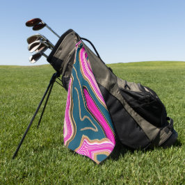 Roze en blauw agatpatroon golfhanddoek