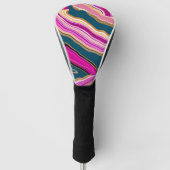 Roze en blauw agatpatroon golfheadcover (Voorkant)