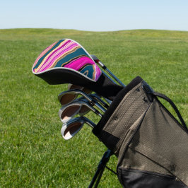 Roze en blauw agatpatroon golfheadcover