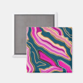 Roze en blauw agatpatroon magneet (Voorkant / Achterkant)