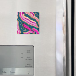 Roze en blauw agatpatroon magneet