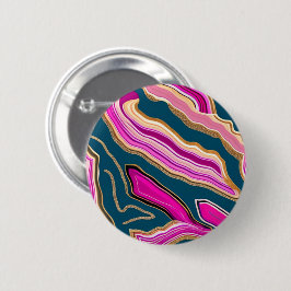 Roze en blauw agatpatroon ronde button 5,7 cm