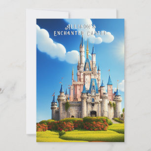 Roze en blauw Castle Princess Crown Kaart