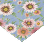 Roze en Blauw Daisy Floral Botanical Art Design Tafelkleed (Gekanteld)