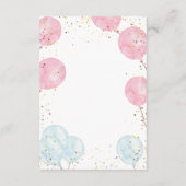 Roze en Blauw Geslacht onthullen Dank u kaart (Achterkant)