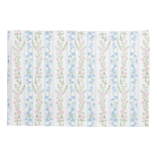 Roze en Blauw Grandmillennial Reversible | Naam Kussensloop (Achterkant)