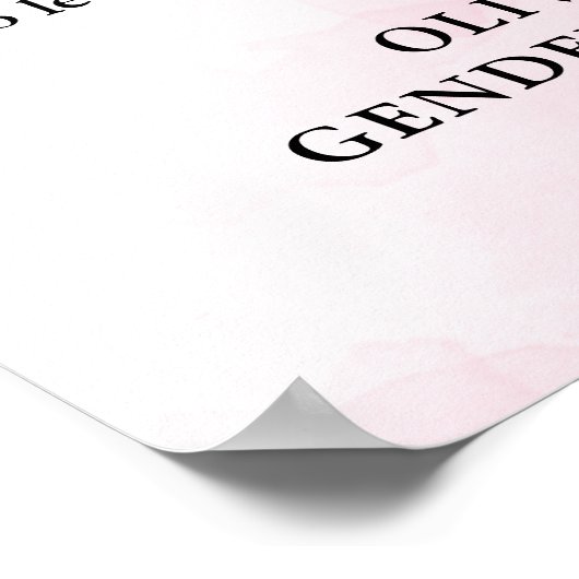 Roze en blauw Manuscript Geslacht openbaart Verton Poster (Hoek)