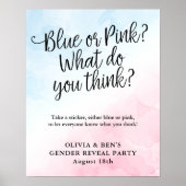 Roze en blauw Manuscript Geslacht openbaart Verton Poster (Voorkant)