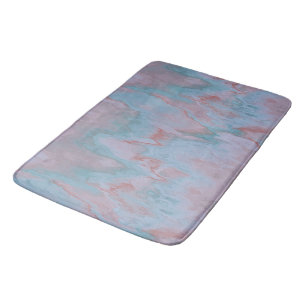 roze en blauw Marmer abstract Badmat
