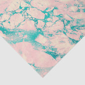 Roze en blauw Marmer-ontwerp Tissuepapier (Detail)