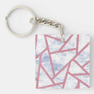 Roze en blauw mozaïekpatroon sleutelhanger