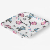 Roze en Blauw Ninja Party Papier Borden Papieren Bordje (Gebogen)