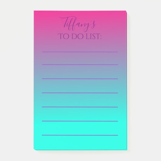 roze en blauw ombre te doen lijst post-it® notes (Voorkant)
