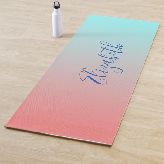 roze en blauw ombre yogamat (In situ)