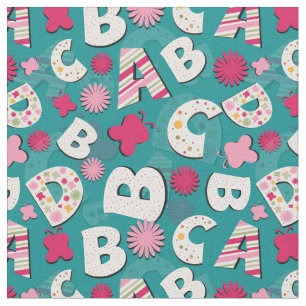 Roze en blauw ontwerp van ABC Stof