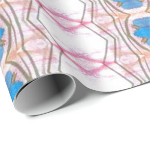 Roze en Blauw Ontwerper Papier Gift Wrap