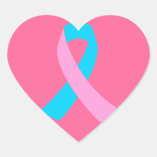 Roze en blauw - onvruchtbaarheidsobligatie hart sticker