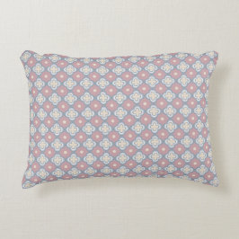 Roze en blauw patroon accent kussen