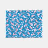 Roze en blauw patroon - Koi Fish Fleece Deken (Voorkant (Horizontaal))