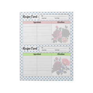 Roze en Blauw Recept Notitieblok